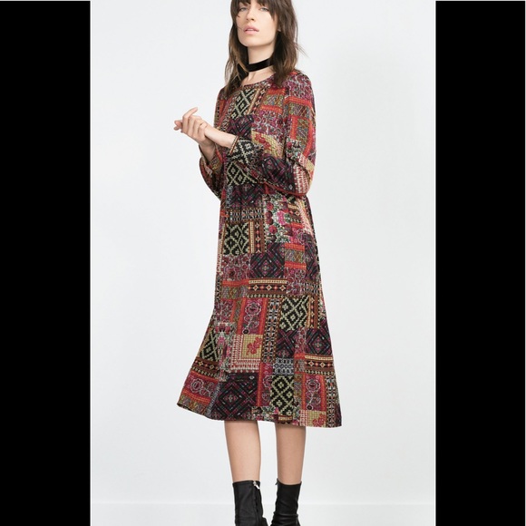 ZARA PATCHWORK DRESS - Picture 2 of 10